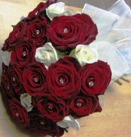 BR3 RED ROSE BRIDAL HAND TIED
